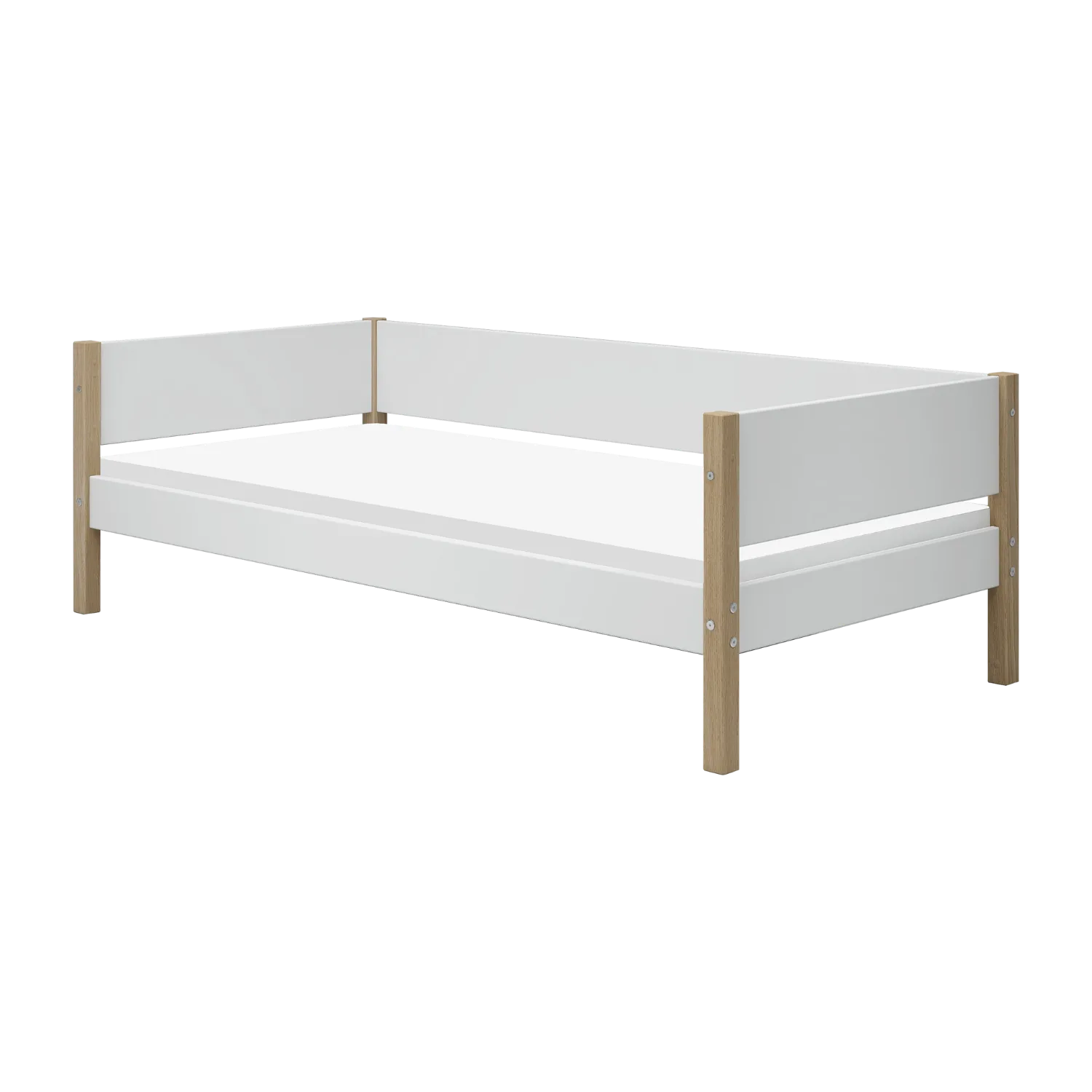 Single Bed, 90x200 cm, White/Oak