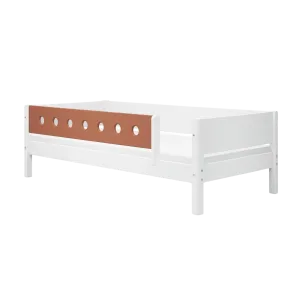 Single Bed with Safety Rails, 90x200 cm, White/Blush