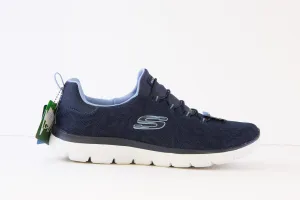 SKECHERS - 149936 SUMMITS-GOOD TASTE LACED BUNGE SLIP-ON TRAINER - NAVY