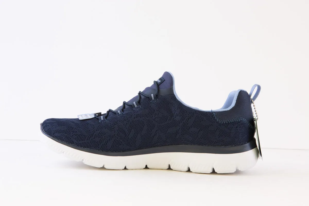 SKECHERS - 149936 SUMMITS-GOOD TASTE LACED BUNGE SLIP-ON TRAINER - NAVY