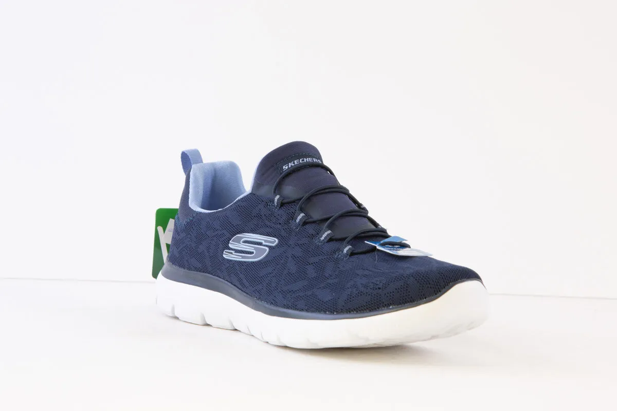 SKECHERS - 149936 SUMMITS-GOOD TASTE LACED BUNGE SLIP-ON TRAINER - NAVY