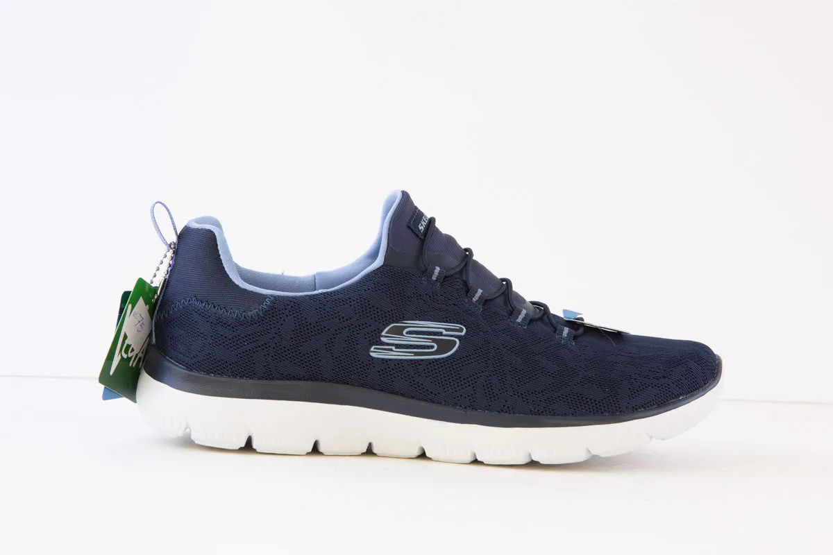 SKECHERS - 149936 SUMMITS-GOOD TASTE LACED BUNGE SLIP-ON TRAINER - NAVY