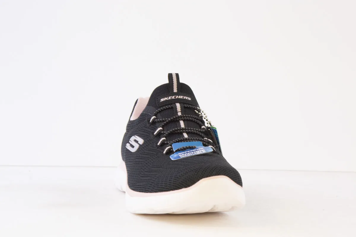 SKECHERS - 150119 SUMMITS BUNGEE SLIP-ON TRAINER - BLACK/PINK