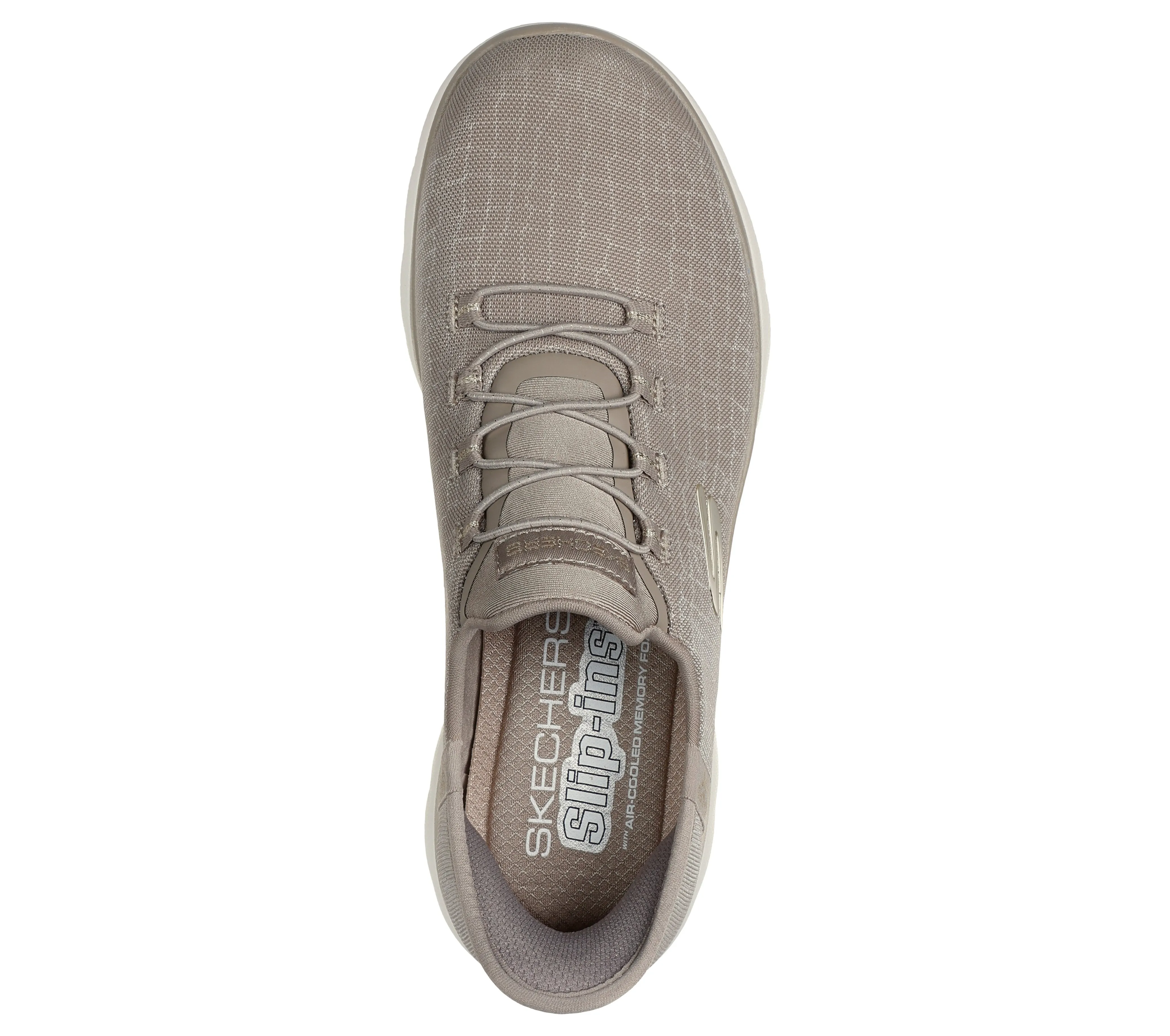 SKECHERS - 150128 SUMMITS-CLASSY NIGHT-SLIP-IN BUNGEE TRAINER - TAUPE/GOLD
