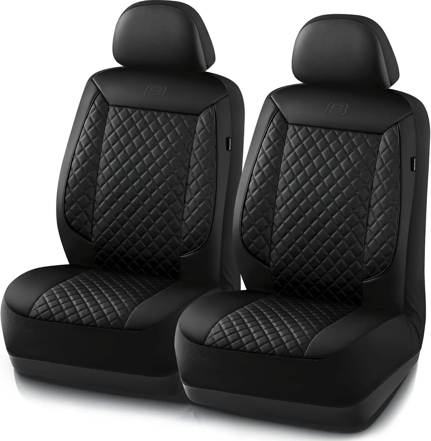 Skechers Car Seat Covers,Piping Luxury Faux Seat Covers,Waterproof Anti Slip Car Seat Protector Front Seats,Car Accessories Airbag Universal Fit for Most Cars,Vans,Trucks,SUV,Black