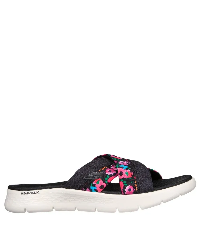 Skechers Go Walk Flex Slide Blossoms Black Multi