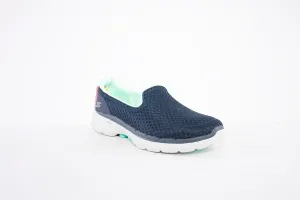 SKECHERS GOWALK 6-BIG SPLASH SLIP-ON TRAINER - NAVY/TURQUOISE