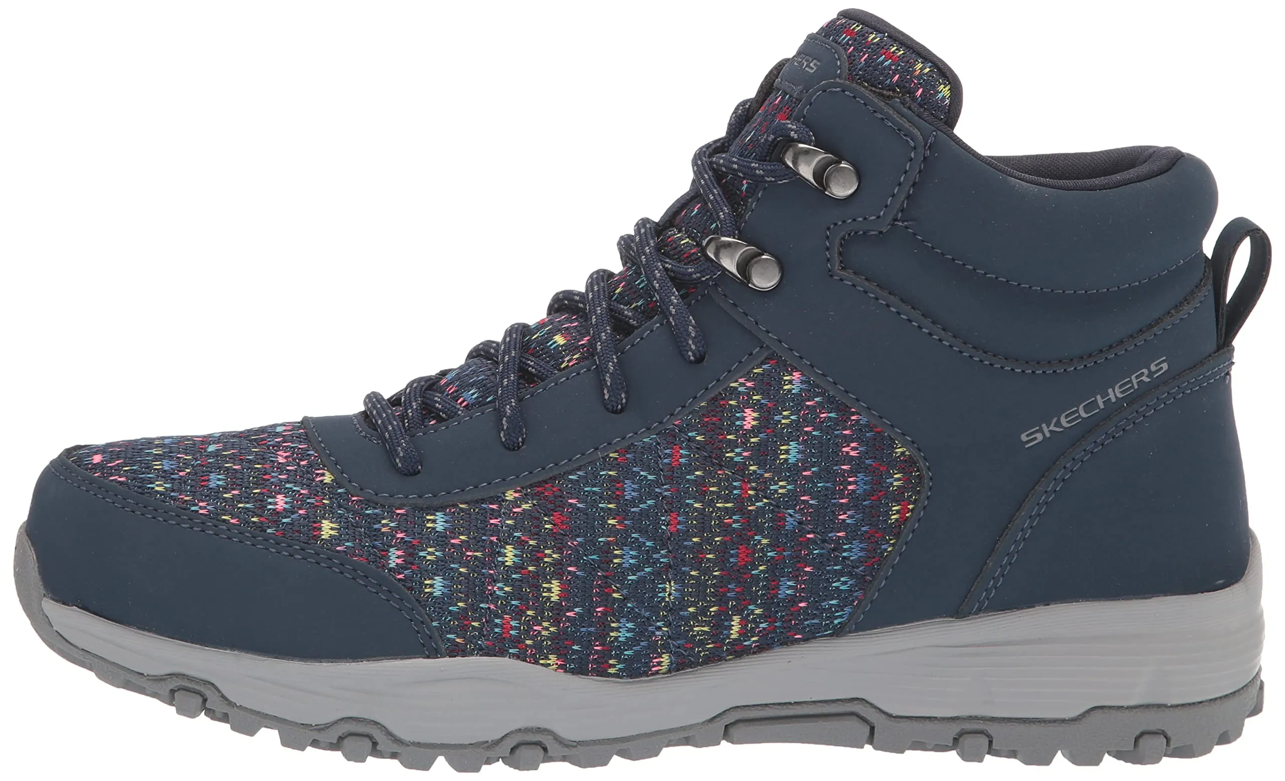Skechers Women's Lace Up Boot Hiking 9.5 Navy Multi