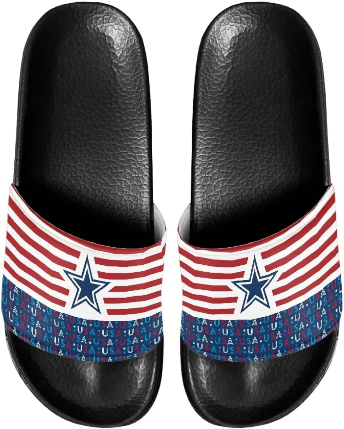 Slide Sandals for Women Girls Lightweight Non Slip Shower Shoes Comfotable Open Toe Single Band Slide Sandals Size 6-13.5