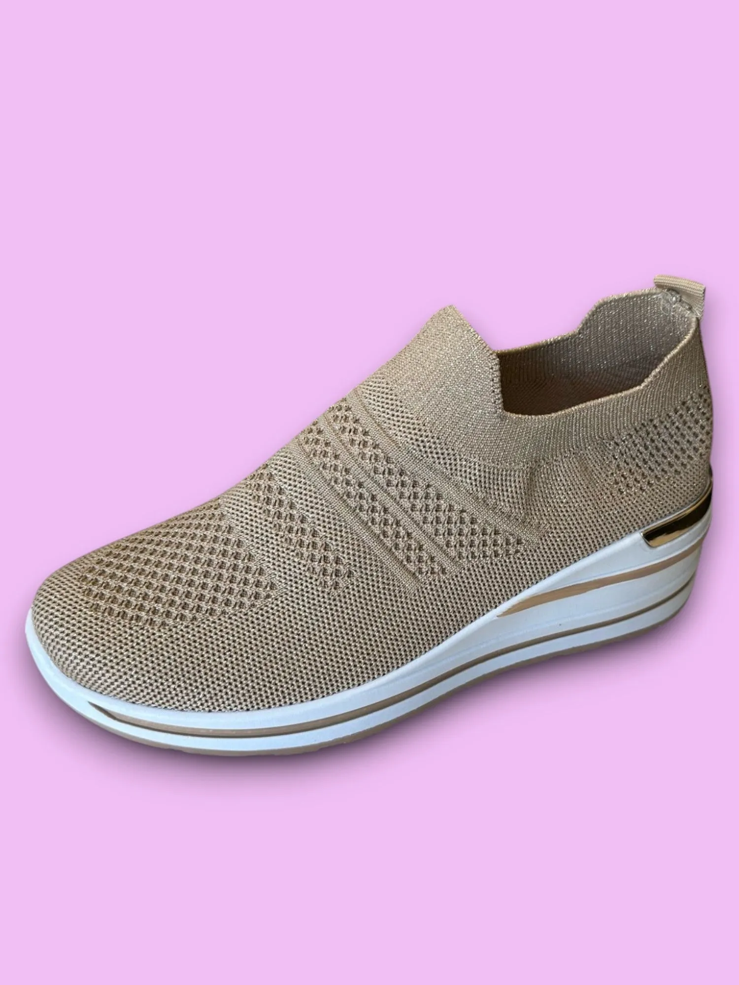 Slip On Platform Trainer - Khaki