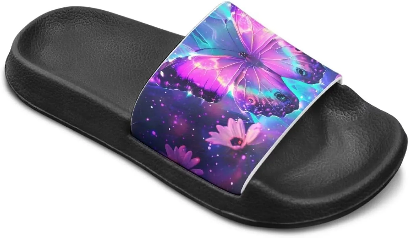 Slip On Sandals for Boys Girls Lightweight Animals Print Drying Shower Slides Suitable for Beach Days