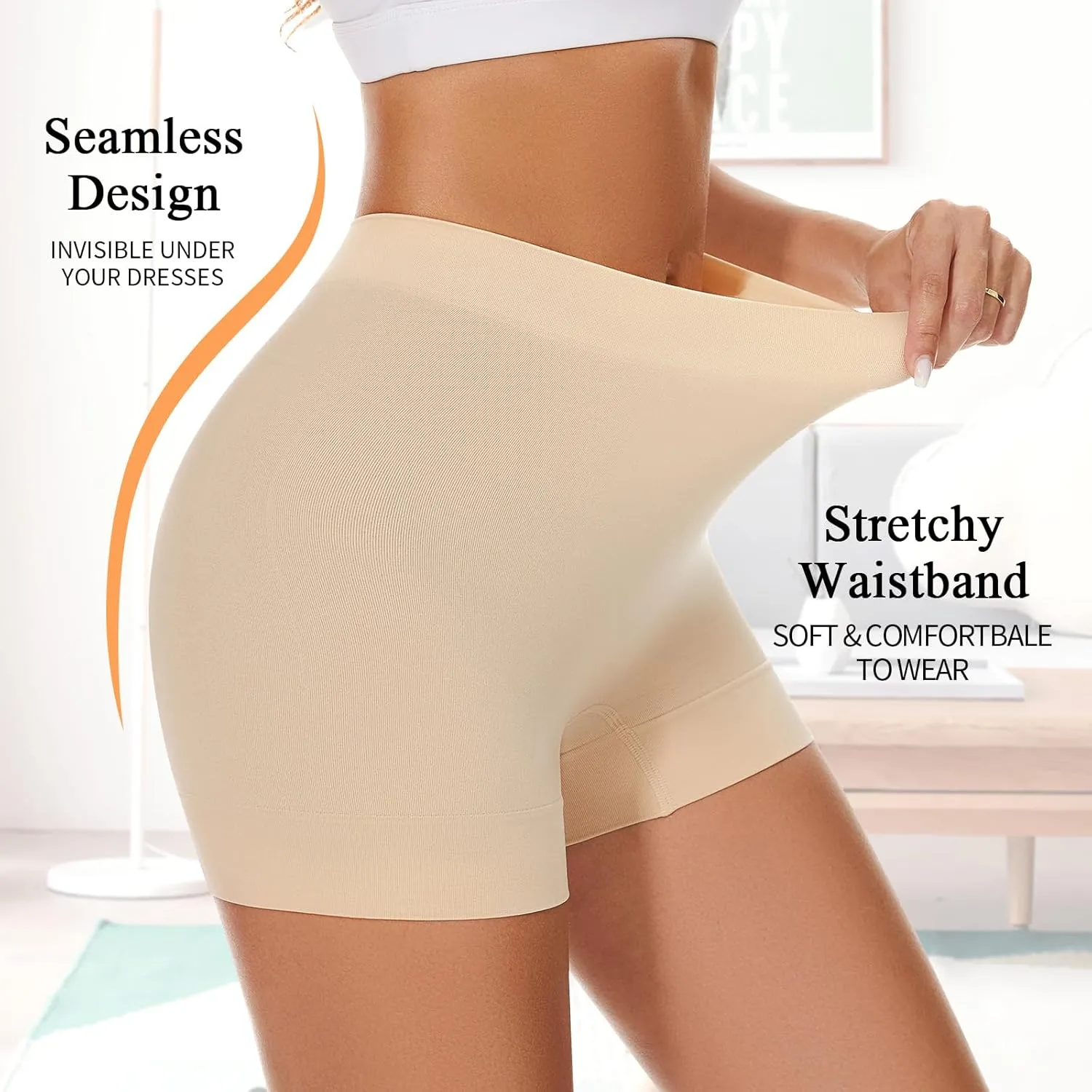 Slip Shorts for Women Under Dress,Boyshorts Panties Anti Chafing Shorts Smooth Shapewear Shorts