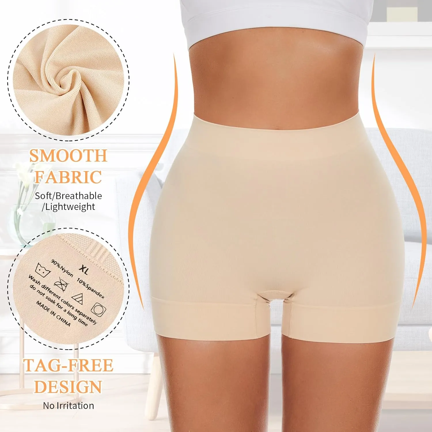Slip Shorts for Women Under Dress,Boyshorts Panties Anti Chafing Shorts Smooth Shapewear Shorts