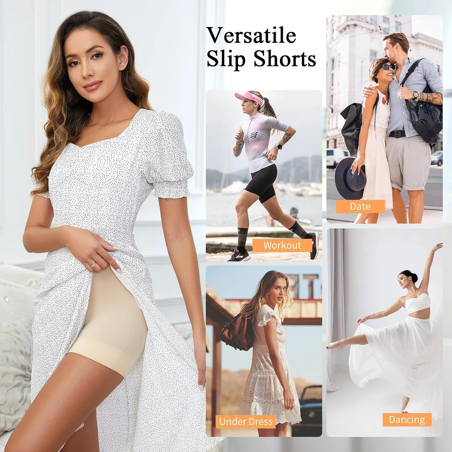 Slip Shorts for Women Under Dress,Boyshorts Panties Anti Chafing Shorts Smooth Shapewear Shorts