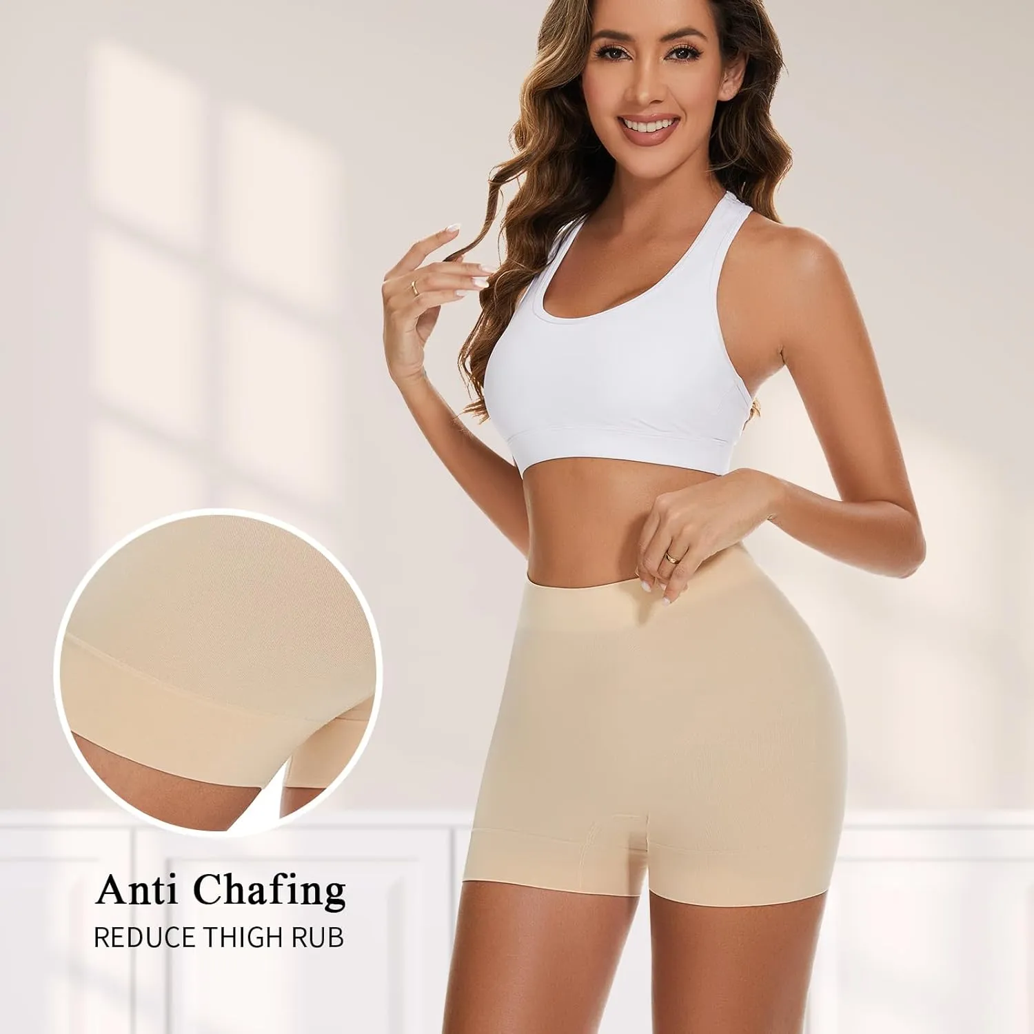 Slip Shorts for Women Under Dress,Boyshorts Panties Anti Chafing Shorts Smooth Shapewear Shorts