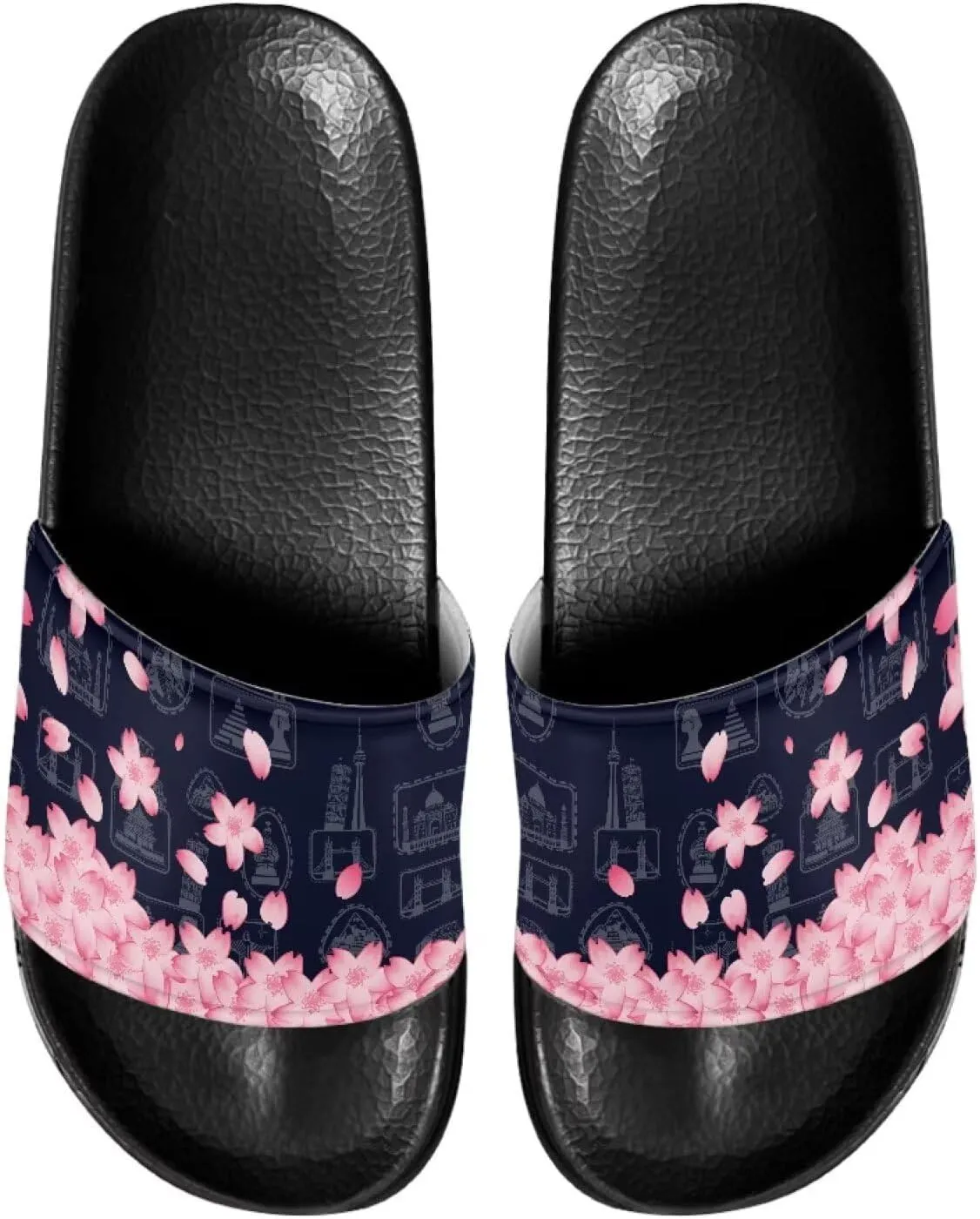 Slippers Sandals for Women EVA Flat Slides Anti-Slip House Shower Shoes Indoor Outdoor Open Toe Spa Pool Slides SizeUS 6-13.5