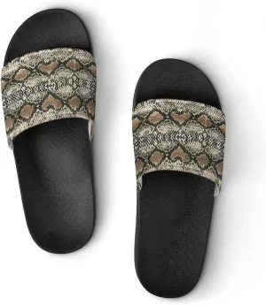Snake Pattern Slides Men Home Sandal Women Non Slip Shower Open Toe Shoe Lightweight Casual Shoes Flat Slide Sandals