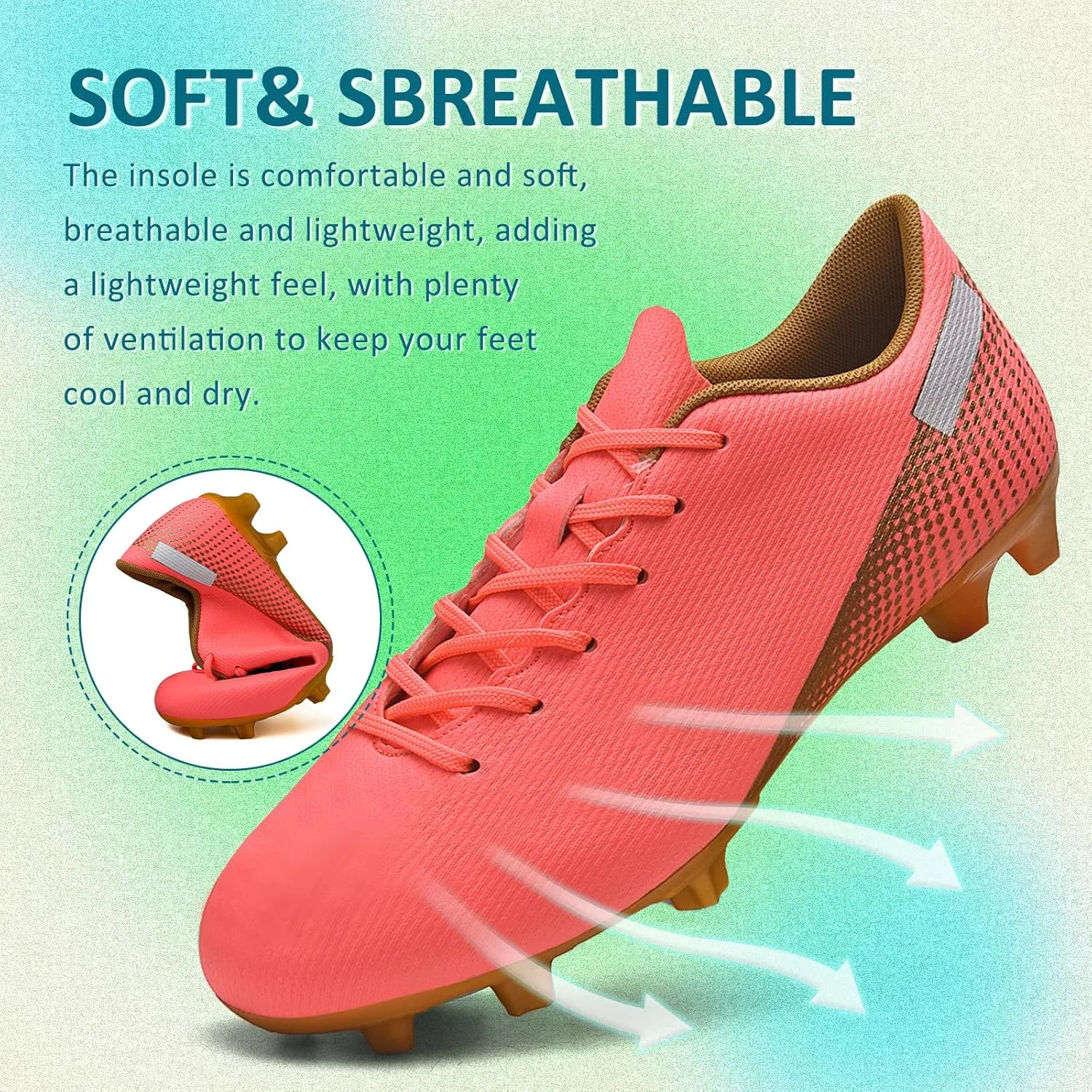 Soccer Cleats Mens Women Outdoor Soccer Shoes for Big Boy AG/FG