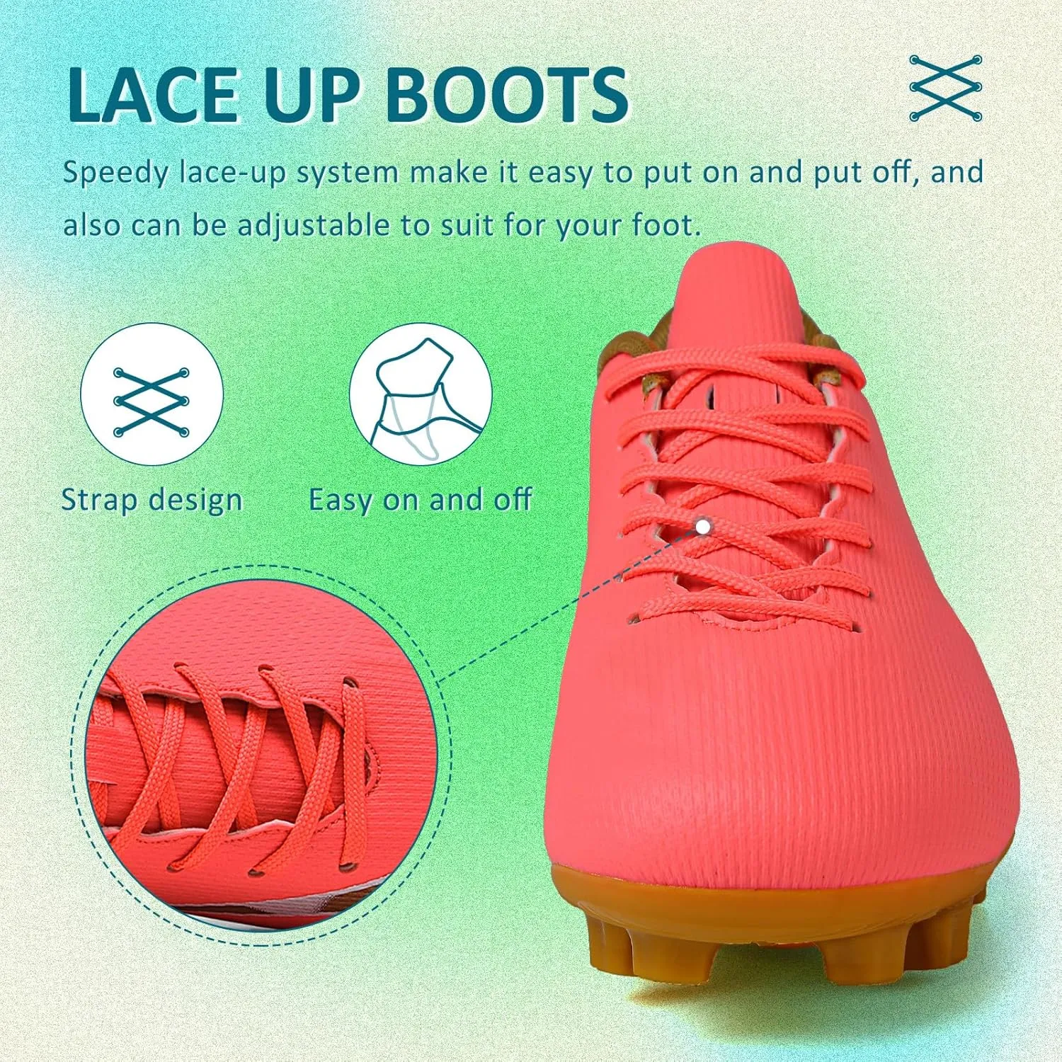 Soccer Cleats Mens Women Outdoor Soccer Shoes for Big Boy AG/FG