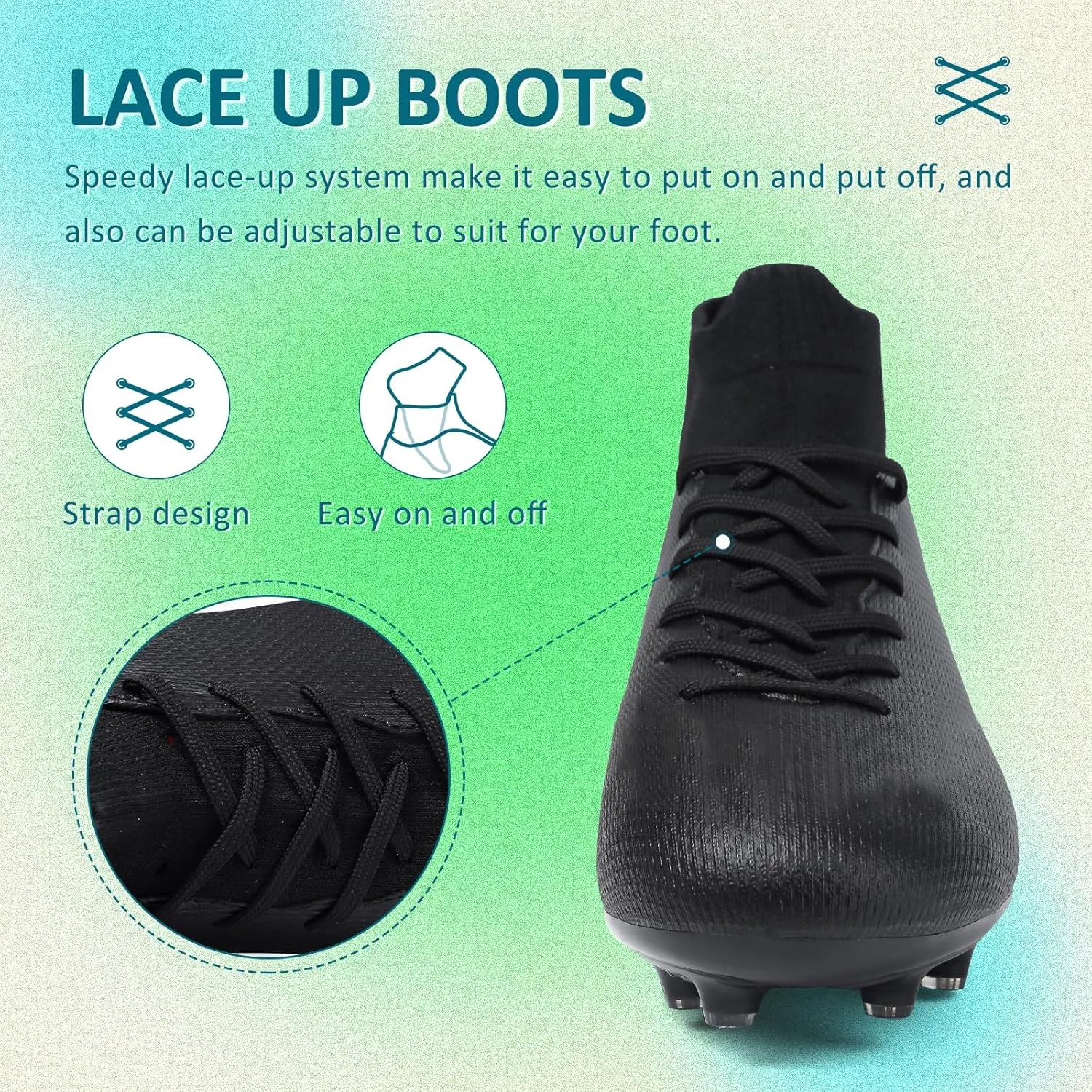 Soccer Cleats Mens Women Outdoor Soccer Shoes for Big Boy AG/FG