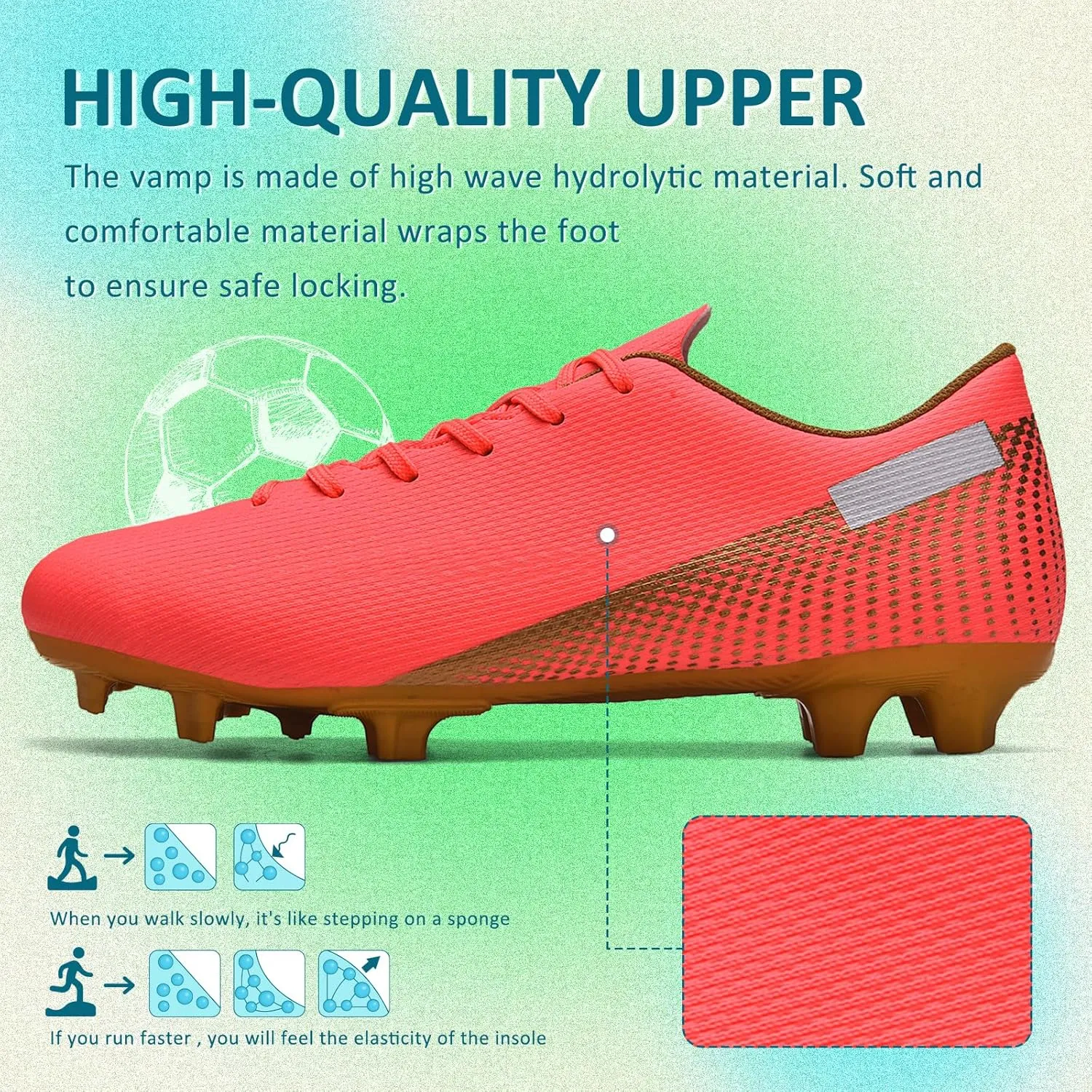 Soccer Cleats Mens Women Outdoor Soccer Shoes for Big Boy AG/FG