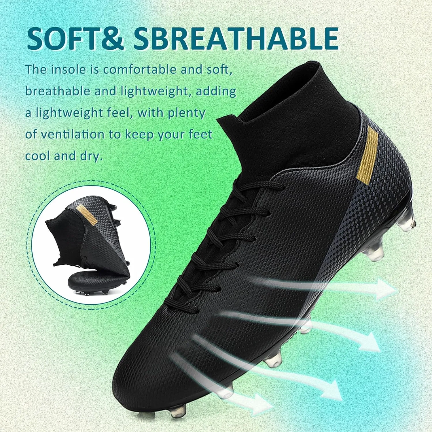 Soccer Cleats Mens Women Outdoor Soccer Shoes for Big Boy AG/FG