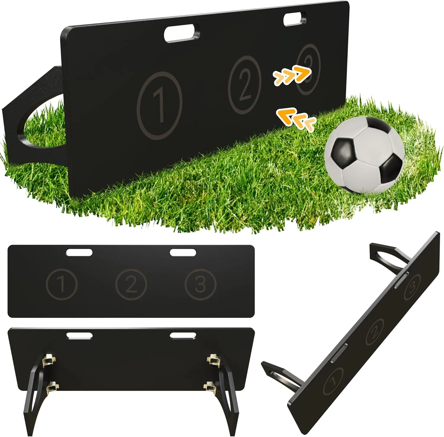 Soccer Rebounder Board 40"x16", Portable Soccer Training Board, Indoor, Outdoor Soccer Practice Equipment, Soccer Kick Back Trainer, Multi-Angle Soccer Wall for Passing, Bounce Back