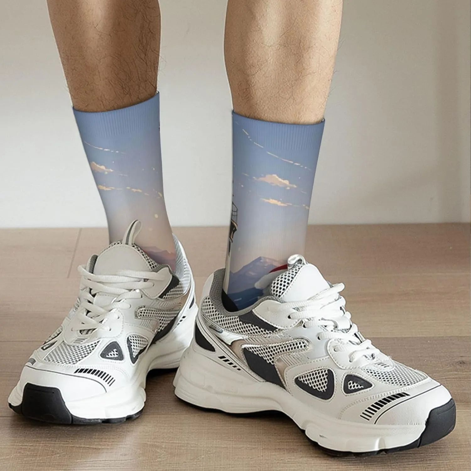Socks for Women Men Breathable Moisture Wicking Boot Socks Santa Claus Lighthouse Warm Calf Socks