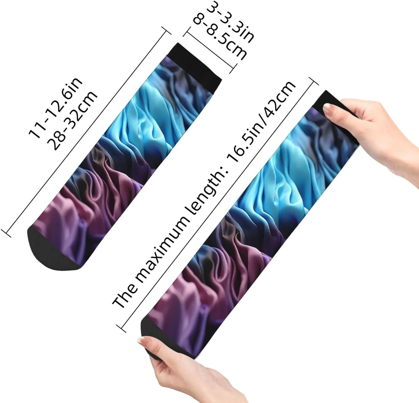 Socks for Women Men Breathable Warm Boot Socks Gradient Fabric Calf Socks for Hiking Work