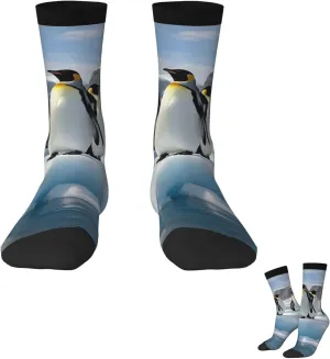 Socks for Women Men Penguins On The Iceberg Boot Socks Breathable Warm Calf Socks for Hiking Work
