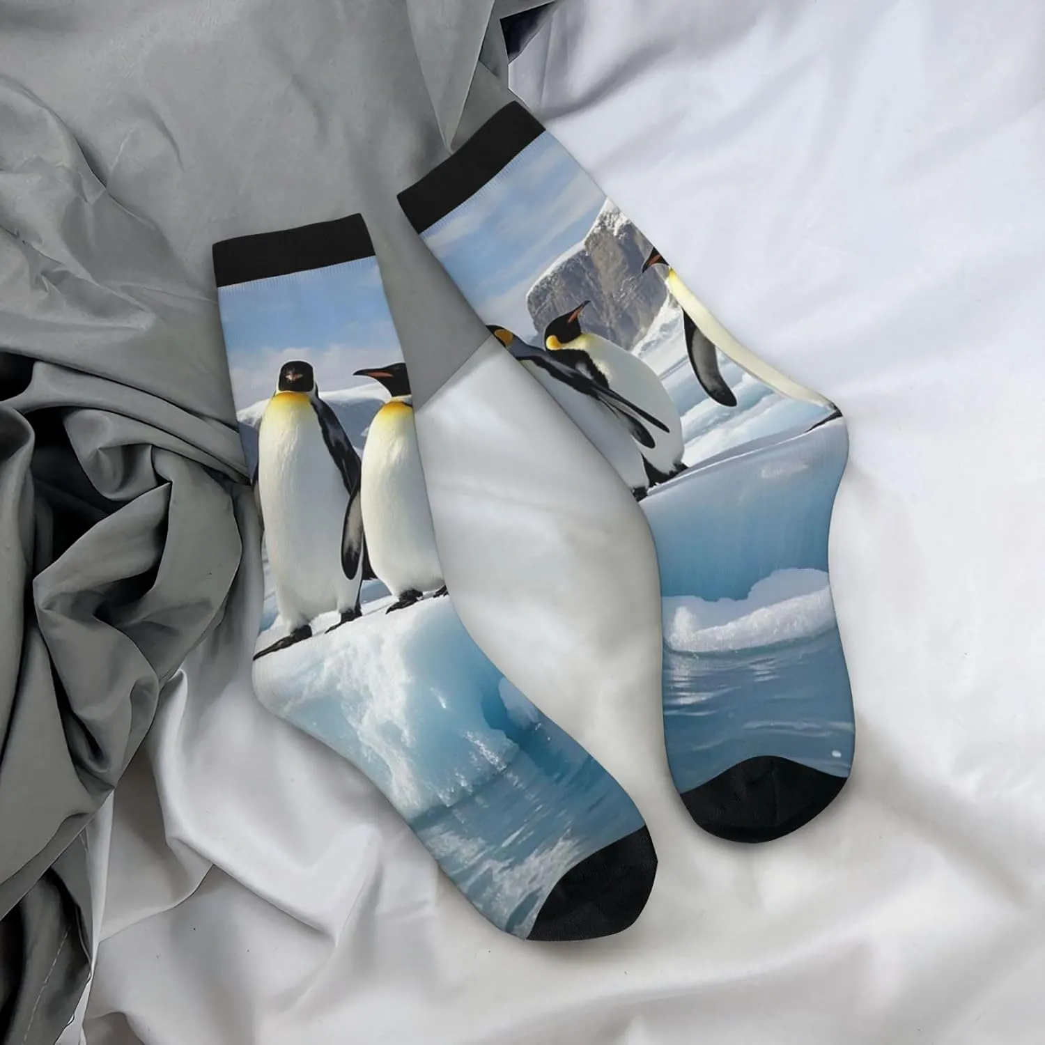 Socks for Women Men Penguins On The Iceberg Boot Socks Breathable Warm Calf Socks for Hiking Work