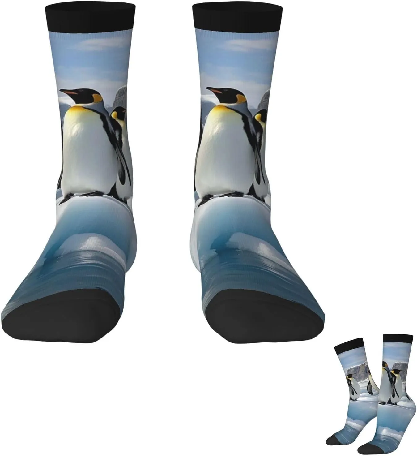 Socks for Women Men Penguins On The Iceberg Boot Socks Breathable Warm Calf Socks for Hiking Work