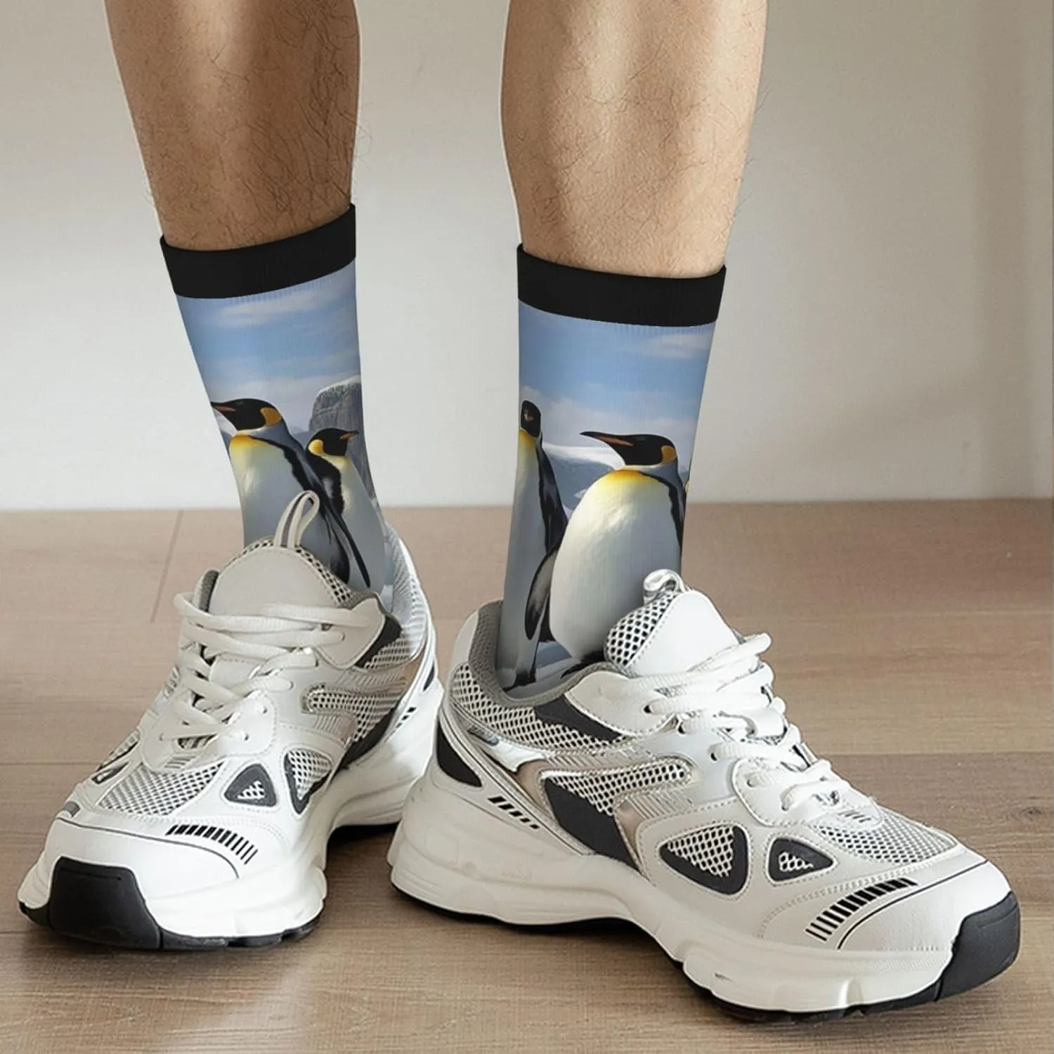 Socks for Women Men Penguins On The Iceberg Boot Socks Breathable Warm Calf Socks for Hiking Work