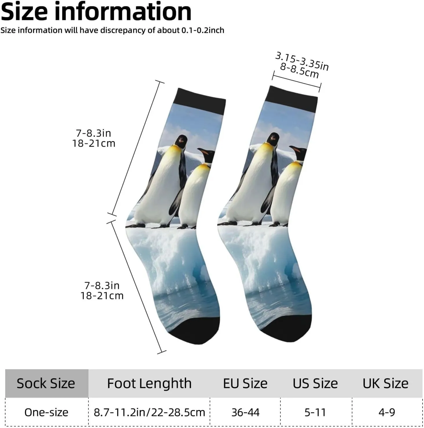 Socks for Women Men Penguins On The Iceberg Boot Socks Breathable Warm Calf Socks for Hiking Work