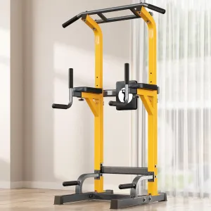 SogesHome Power Tower Pull Up Bar and Dip Stand,10 Adjustable Height Assistive Trainer Dip Station,Multi-Function Strength Training Fitness Workout Station for Home Gym Fitness Equipment，Capacity 500LBS