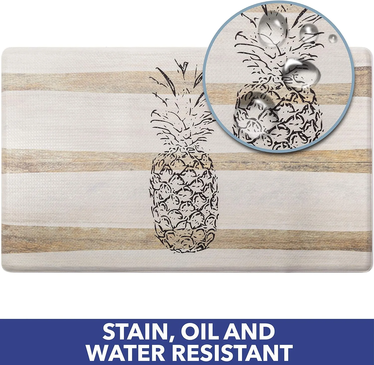 SoHome Cozy Living Anti-Fatigue Kitchen Mat, Kitchen Mats Rug for Floor, Farmhouse Themed-Non Slip, Stain Resistant, Easy Clean, 1/2 Inch Thick Comfort Chef Mat, 20" x 36", Pineapple