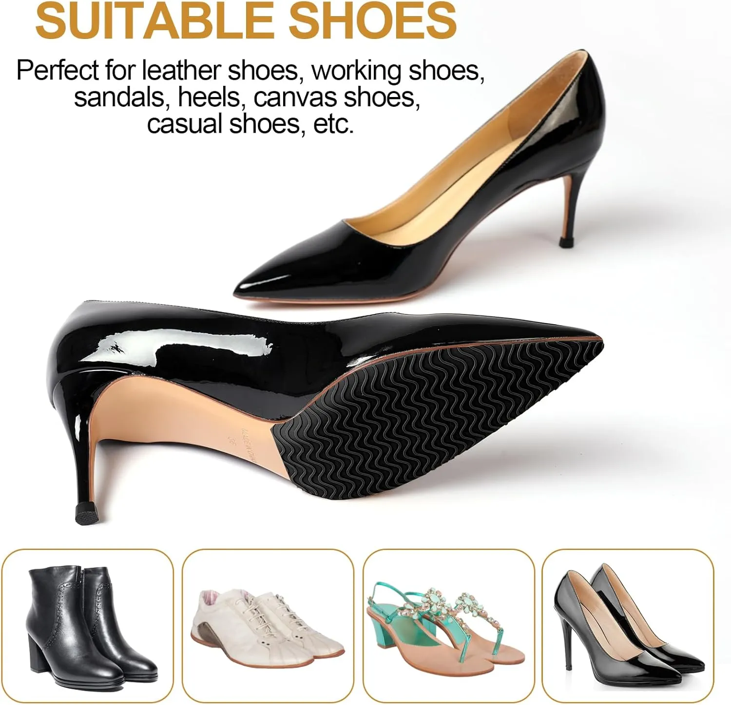 Sole Bottom Protector, Self-Adhesive Grips for Shoes, Non-Slip Pads, Sole Guard, Anti-Slip Grip Pads