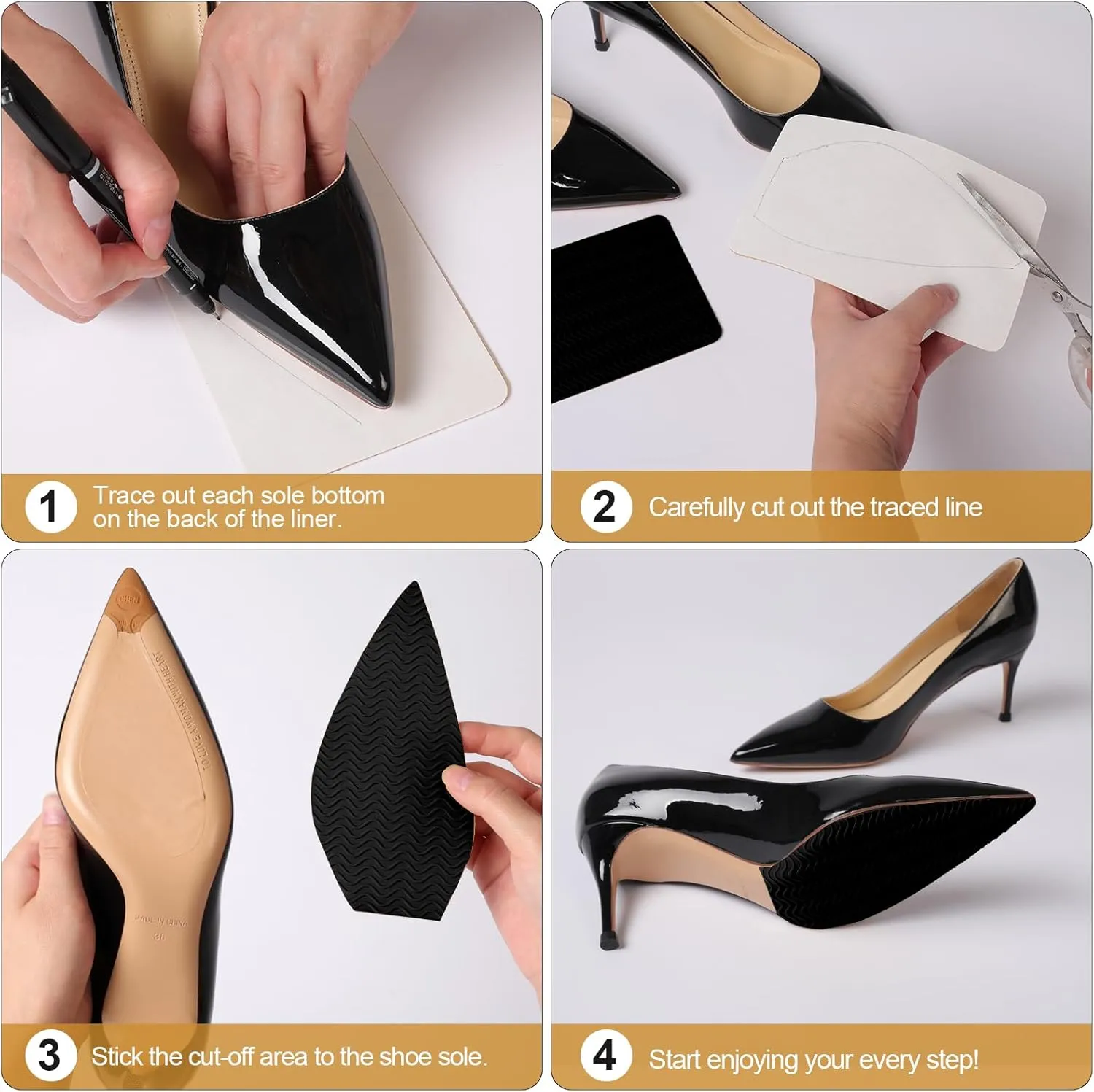Sole Bottom Protector, Self-Adhesive Grips for Shoes, Non-Slip Pads, Sole Guard, Anti-Slip Grip Pads