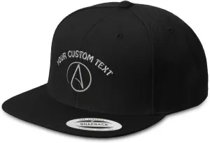 Speedy Pros Snapback Hat for Men Flat Brim Hats Atheism Symbol Silver Embroidered Flat Bill Hat Acrylic