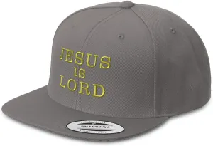 Speedy Pros Snapback Hat for Men Flat Brim Hats Jesus is Lord God Christ Christian Religious Embroidered Flat Bill Hat