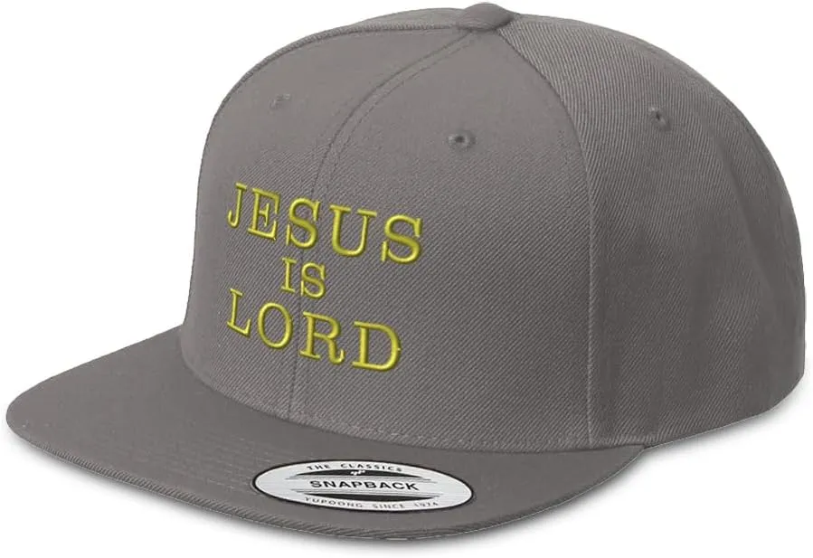 Speedy Pros Snapback Hat for Men Flat Brim Hats Jesus is Lord God Christ Christian Religious Embroidered Flat Bill Hat