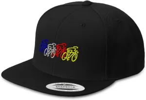 Speedy Pros Snapback Hats for Men & Women Bike Race Olympics Sports Event Flat Bill Baseball Cap