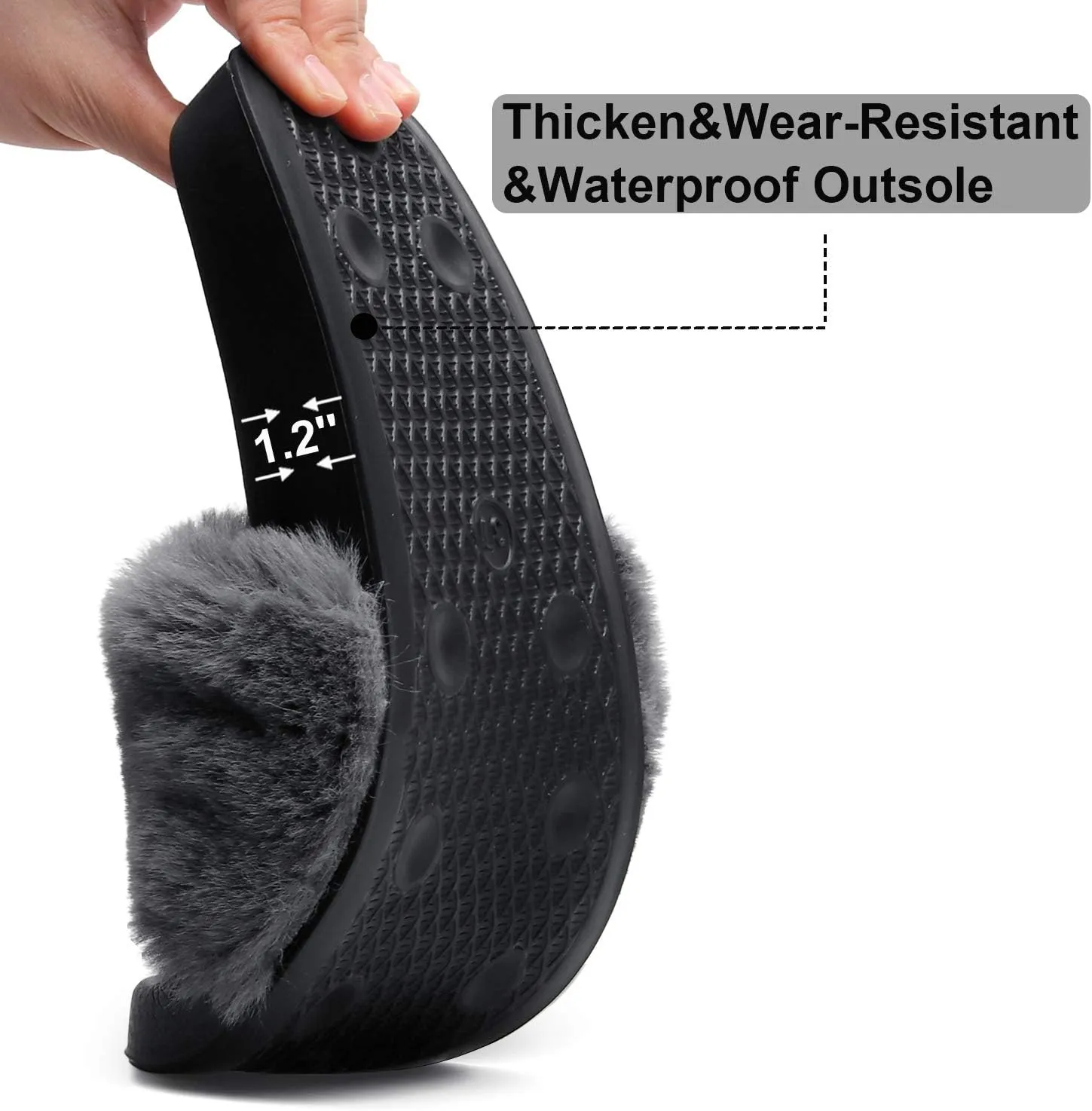 Spesoul Womens Fuzzy Slides Open Toe Furry Slide Slippers Indoor Outdoor Slides Sandals Casual Flat Fluffy House Slippers