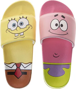 Spongebob Slide Open Toe Kids - Sponge Bob and Patrick Star Sandals SlipOn Slides for Boys and Girls Little Kid - Big Kid