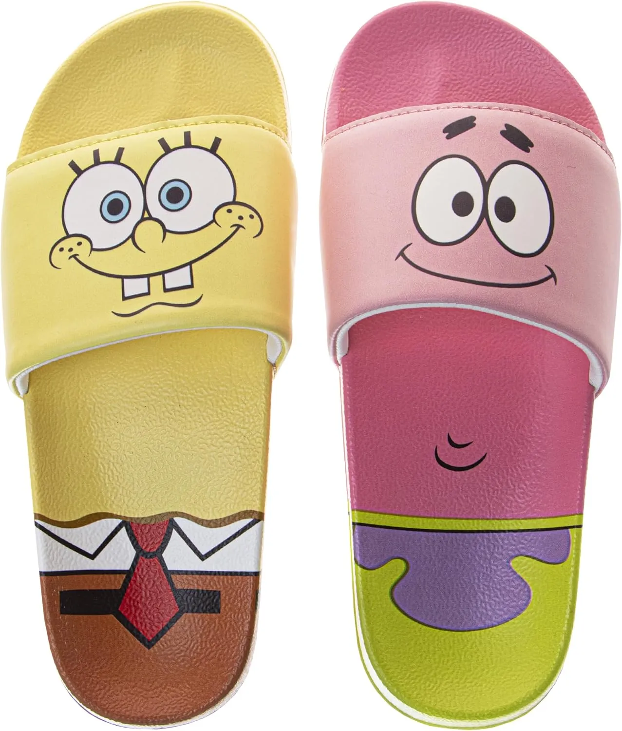Spongebob Slide Open Toe Kids - Sponge Bob and Patrick Star Sandals SlipOn Slides for Boys and Girls Little Kid - Big Kid