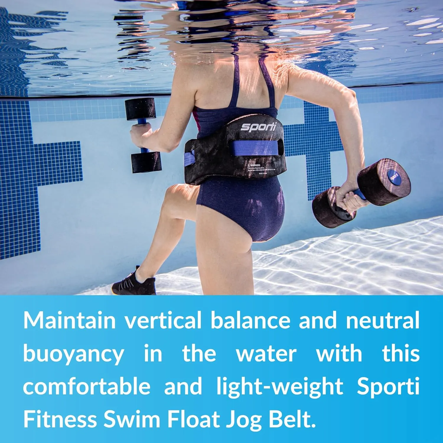 Sporti Swim Belts, Swim Float Jogbelt with Adjustable Belt for Water Fitness Exercises, Swimming Trainer Flotation Belt