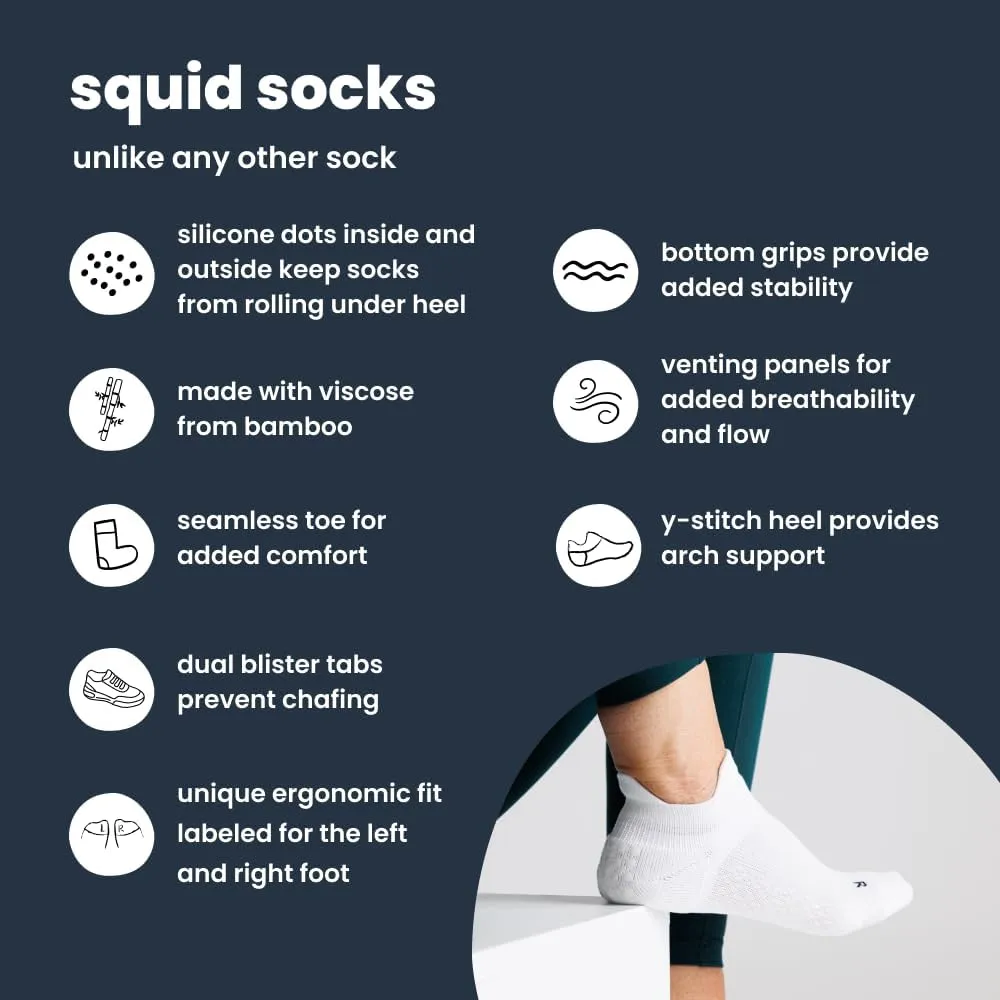 squid socks Non Slip Grip Socks | Anti Slip Athletic Grip Ankle Socks | Adults & Teen Sizes S, M, L