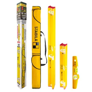 STABILA 48410 R-Beam 24 in. 48 in. and Torpedo Level Set