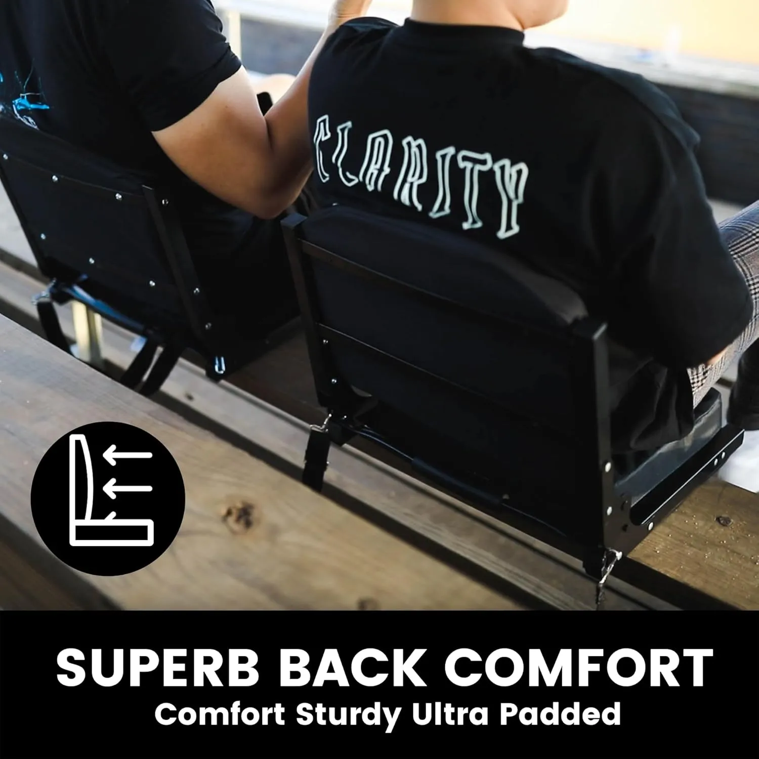 Stadium Seats for Bleachers, Bleacher Seats with Ultra Padded Comfy Foam Backs and Cushion, Wide Portable Stadium Chairs with Back Support and Shoulder Strap, 1 Pack, Red