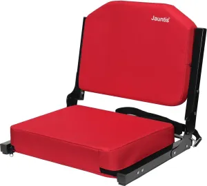 Stadium Seats for Bleachers, Bleacher Seats with Ultra Padded Comfy Foam Backs and Cushion, Wide Portable Stadium Chairs with Back Support and Shoulder Strap, 1 Pack, Red